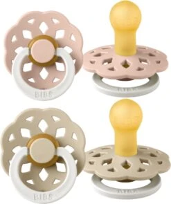 BiBS - Boheme Pacifier Glow In The Dark - Stage 1 Fopspeen - 2 Stuks - Blush Glow / Vanilla Glow -BIBS Shop 1004x1200