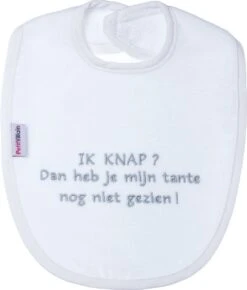 Petit Villain Wit/Grijs 'Ik Knap? Dan Heb Je Mijn Tante Nog Niet Gezien' Slab