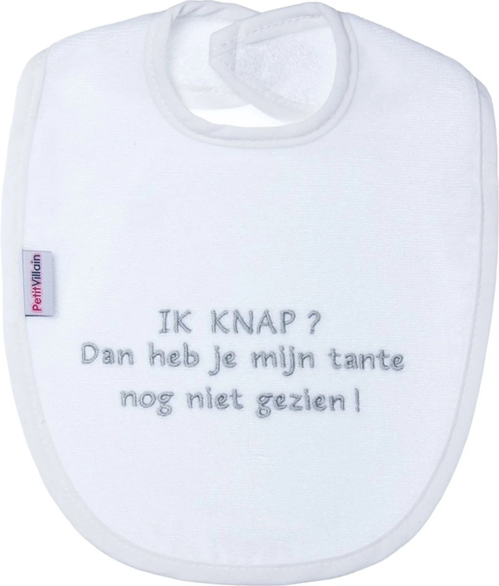 Petit Villain Wit/Grijs 'Ik Knap? Dan Heb Je Mijn Tante Nog Niet Gezien' Slab 3 Petit Villain Wit/Grijs 'Ik Knap? Dan Heb Je Mijn Tante Nog Niet Gezien' Slab