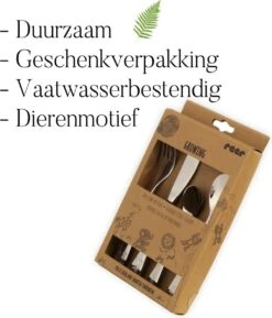 Reer - Kinderbestekset - 4-delig - RVS - Dieren - Giraffe - Leeuw - Olifant - Aap -BIBS Shop 1027x1200