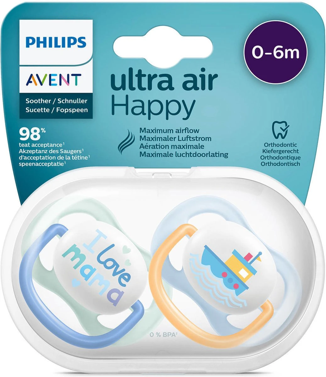 Philips Avent Ultra Air-fopspeen SCF080/01 - Fopspeen - 0-6 Maanden - 2 Stuks 11 Philips Avent Ultra Air-fopspeen SCF080/01 - Fopspeen - 0-6 Maanden - 2 Stuks - Afbeelding 9