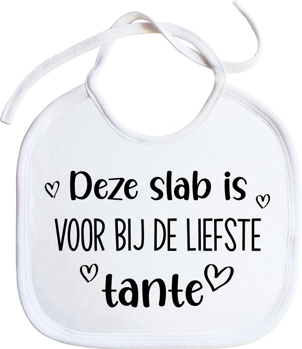 Slabbetjes - Slabber - Slab - Baby - Deze Slab Is Voor Bij De Liefste Tante - Tante - Zwangerschap Aankondiging - Koordjes - Stuks 1 - Wit 3 Slabbetjes - Slabber - Slab - Baby - Deze Slab Is Voor Bij De Liefste Tante - Tante - Zwangerschap Aankondiging - Koordjes - Stuks 1 - Wit