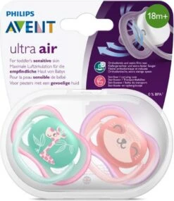 Philips Avent Ultra Air Fopspeen - 18m + - Roze/Groen Giraf/panda 18 Philips Avent Ultra Air Fopspeen - 18m + - Roze/Groen Giraf/panda -BIBS Shop 1041x1200 1