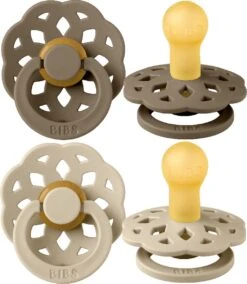 BiBS - Boheme Pacifier - Stage 1 Fopspeen - 2 Stuks - Vanilla / Dark Oak -BIBS Shop 1043x1200