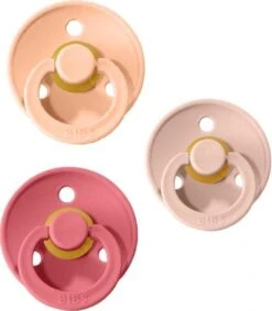 Bibs Fopspeen - Maat 1 0-6 Maanden - 3 Stuks - Peach, Blush, Coral