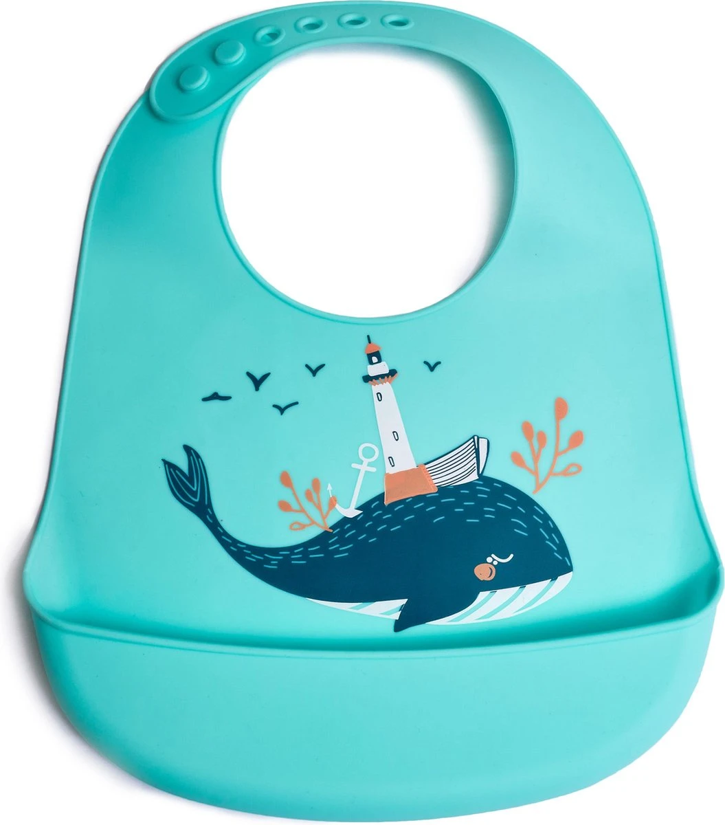 Telano® Slabbetje Met Opvangbakje Walvis - Siliconen Slabber Baby Peuter - Verstelbaar En Waterproof - Kraamcadeau 3 Telano® Slabbetje Met Opvangbakje Walvis - Siliconen Slabber Baby Peuter - Verstelbaar En Waterproof - Kraamcadeau