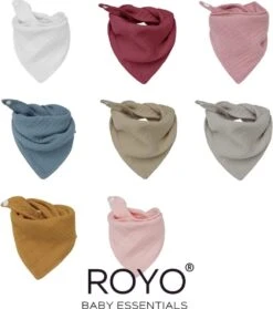 Set Van 8 Multicolor Slabbetjes - 100% Organisch Katoen - Bandana Slab - Hydrofiel - Slabber - Kwijl Slabbetjes - Slabbertjes Baby- Kraamcadeau Meisje