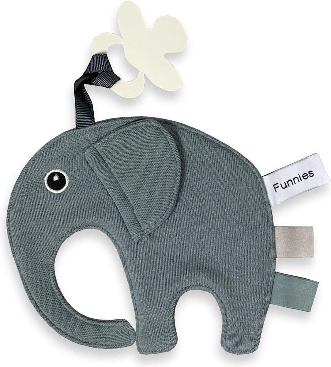 Speendoek Funnies- Olifant Ollie- Grey/blue 3 Speendoek Funnies- Olifant Ollie- Grey/blue
