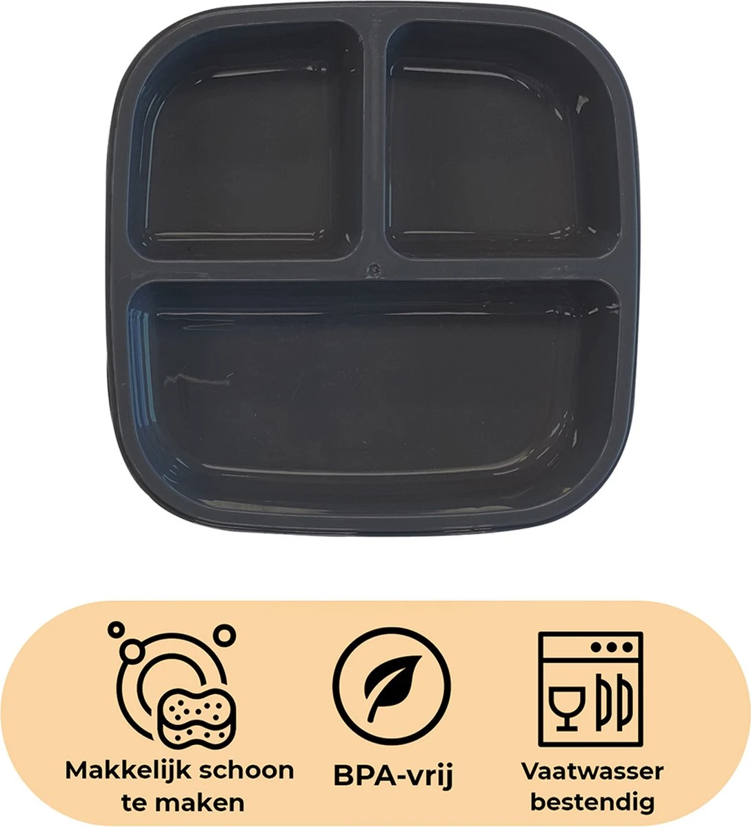 Deryan Quuby Set - Placemat - Plate Set - Kinderservies - Drinkbeker - Grijs 5 Deryan Quuby Set - Placemat - Plate Set - Kinderservies - Drinkbeker - Grijs - Afbeelding 3