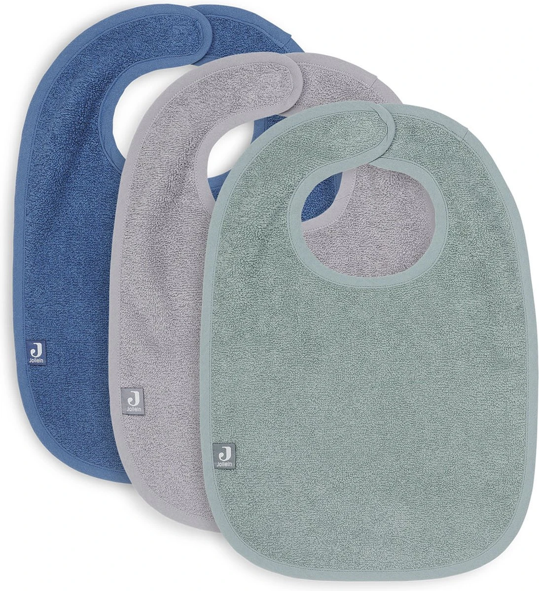 Jollein Slab Badstof - Ash Green/Storm Grey/Jeans Blue - 3 Stuks 4 Jollein Slab Badstof - Ash Green/Storm Grey/Jeans Blue - 3 Stuks - Afbeelding 2