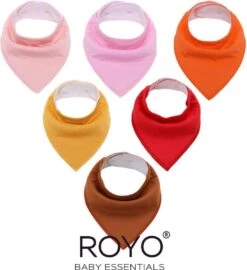 Set Van 6 Rouge Slabbetjes - 100% Organisch Katoen & Fleece - Bandana Slab - Slabber - Kwijl Slabbetjes - Slabbertjes Baby - Kraamcadeau Jongen - Meisje