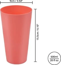 Merkloos Set Van 12 Kleurrijke Plastic Bekers - Herbruikbare Drinkbekers Van 600 Ml In 4 Kleuren - Stevige Plastic Bekers Voor Feesten, Kamperen, Barbecues, Picknicks En Strand - Vaatwasmachinebestendig En BPA-vrij -BIBS Shop 1127x1200