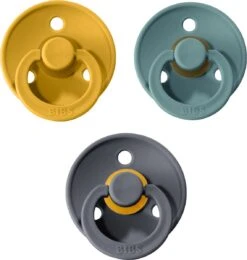 Bibs Fopspeen 0-6 Maanden|3 Stuks|Oker, Island Sea, Iron|Maat 1|T1