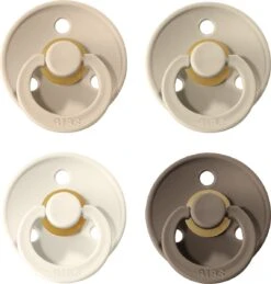 Bibs Fopspeen - Maat 2 6-18 Maanden - 4 Stuks - Vanilla - Sand - Ivory White - Dark Oak*
