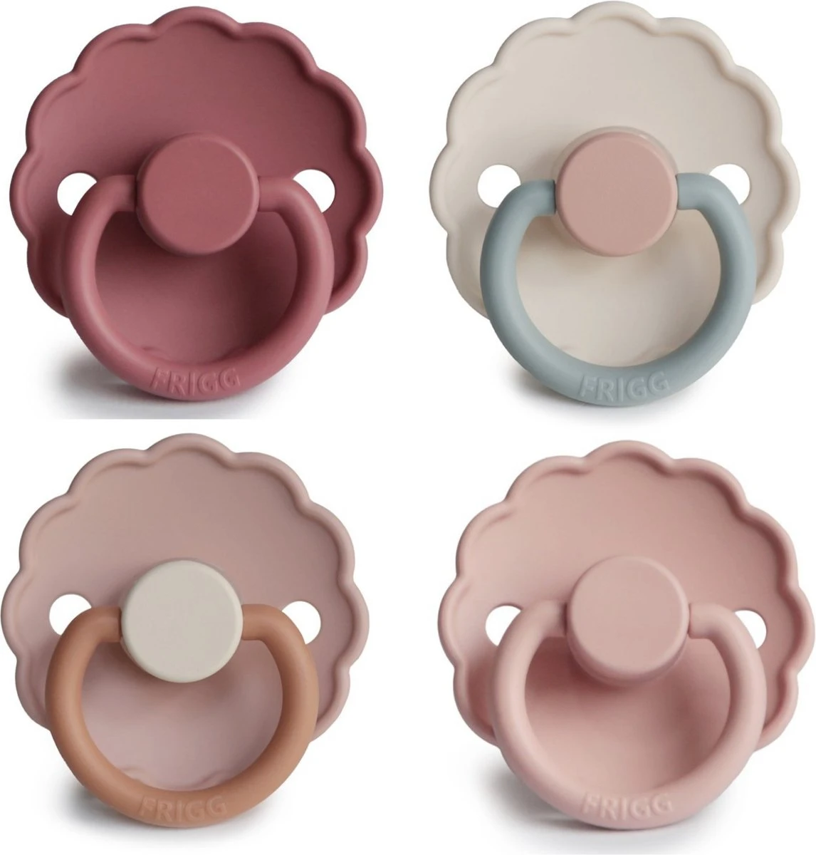 FRIGG Fopspeen Natuurrubber - Set Van 4 - Dusty Rose, Cotton Candy, Blush, Biscuit - Maat 2 - Leeftijd 6 Tot 18 Maanden 3 FRIGG Fopspeen Natuurrubber - Set Van 4 - Dusty Rose, Cotton Candy, Blush, Biscuit - Maat 2 - Leeftijd 6 Tot 18 Maanden