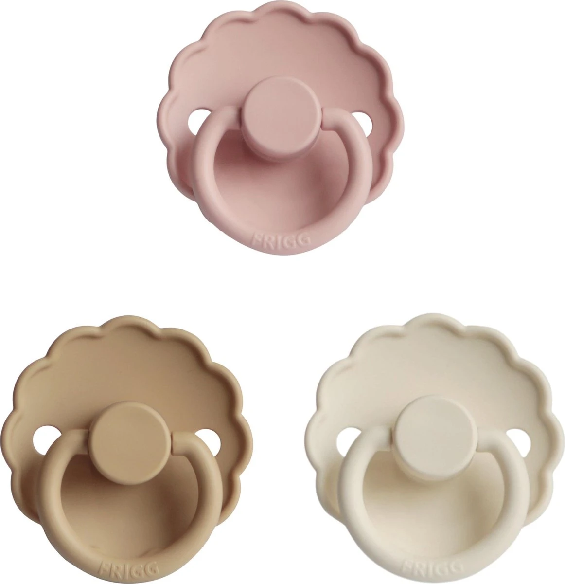 Frigg Fopspeen - Maat 1 0-6 Maanden - 3 Stuks - Daisy - Cream - Blush - Croissant 3 Frigg Fopspeen - Maat 1 0-6 Maanden - 3 Stuks - Daisy - Cream - Blush - Croissant