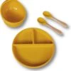 Kids Cultures | Baby Servies | Kinderbord En Kinderkom Met Zuignap Inclusief Lepels | Baby Bord | Geel -BIBS Shop 1162x1200 4