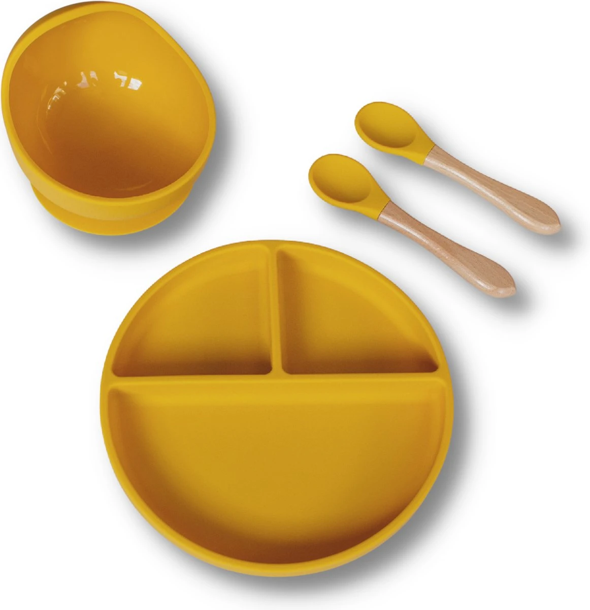 Kids Cultures | Baby Servies | Kinderbord En Kinderkom Met Zuignap Inclusief Lepels | Baby Bord | Geel 3 Kids Cultures | Baby Servies | Kinderbord En Kinderkom Met Zuignap Inclusief Lepels | Baby Bord | Geel