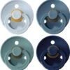 BIBS Fopspeen - Maat 2 (6-18 Maanden) - 4 Stuks - Baby Blue, Deep Space, Petrol En Island Sea (blauw)