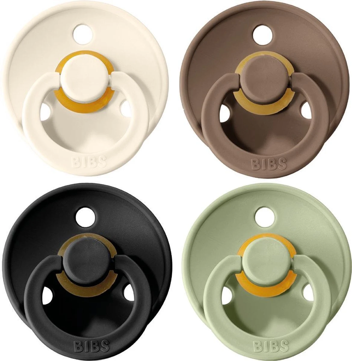 BIBS Fopspeen - Maat 2 (6-18 Maanden) - 4 Stuks - Black, Ivory, Sage En Dark Oak 3 BIBS Fopspeen - Maat 2 (6-18 Maanden) - 4 Stuks - Black, Ivory, Sage En Dark Oak