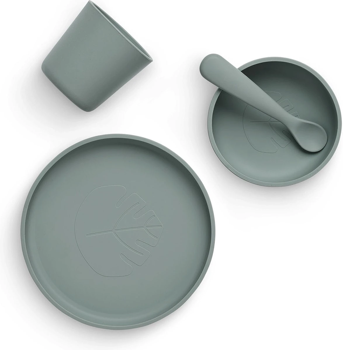 Jollein Kinderserviesset Siliconen 4-delig - Ash Green 6 Jollein Kinderserviesset Siliconen 4-delig - Ash Green - Afbeelding 4