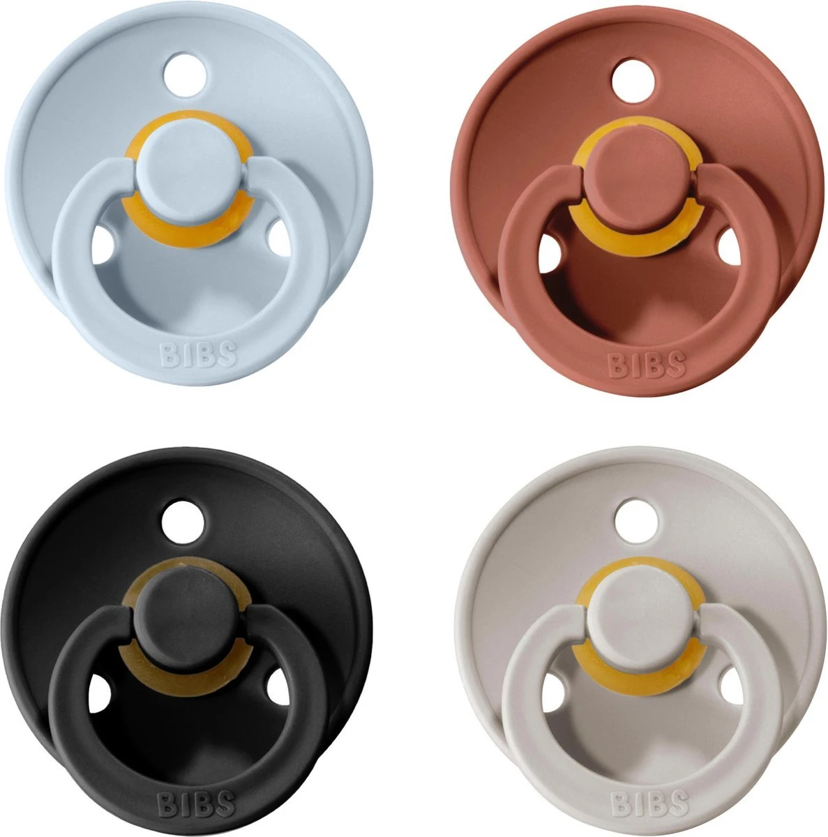 Bibs Fopspeen 18+ Maanden|Set 4 Stuks|Baby Blue, Black, Sand, Woodchuck|Maat 3|T3 3 Bibs Fopspeen 18+ Maanden|Set 4 Stuks|Baby Blue, Black, Sand, Woodchuck|Maat 3|T3
