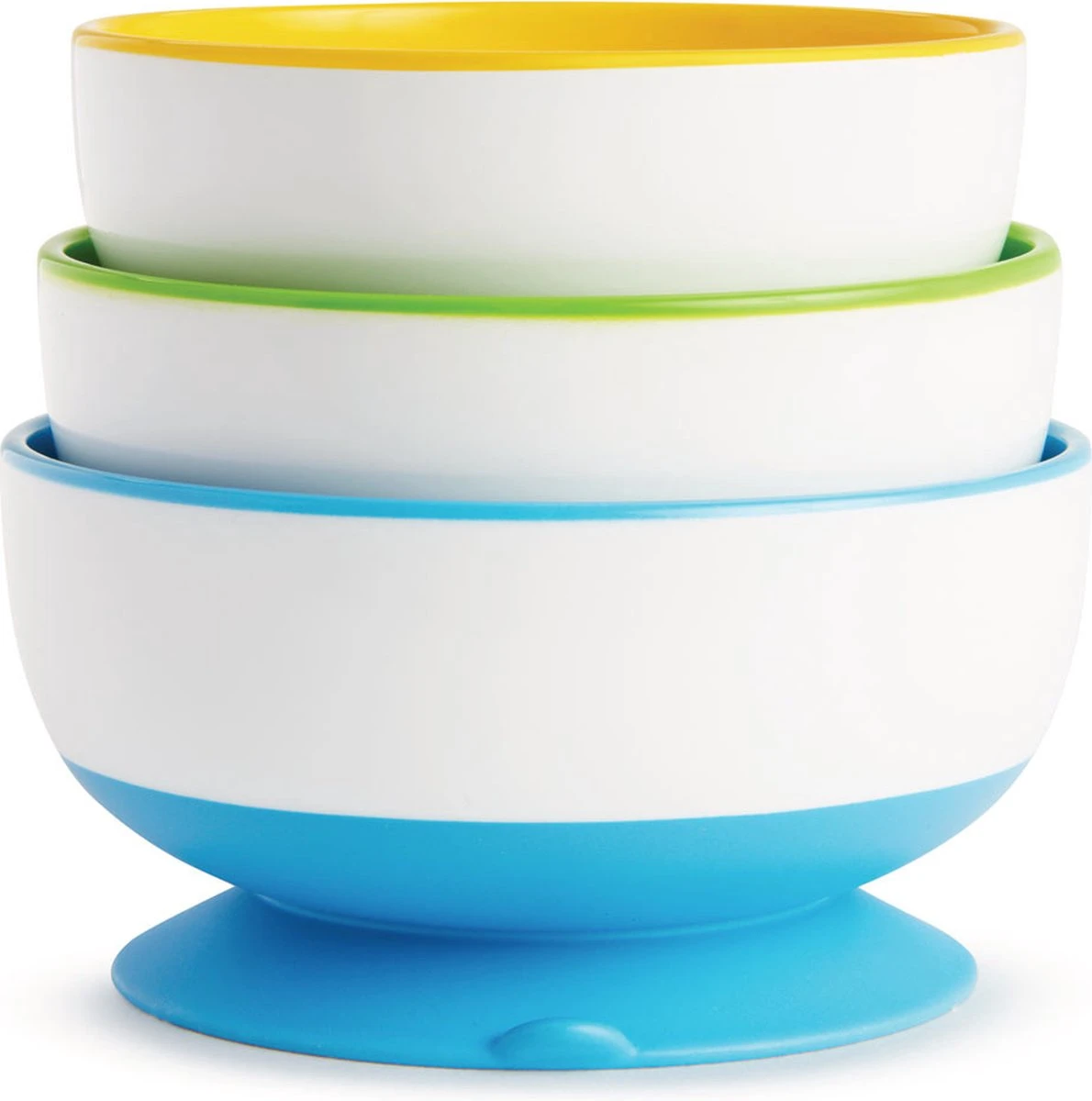 Munchkin 3 Stay Put Suction Bowls/ 3 Kommetjes Met Zuignappen Geel 7 Munchkin 3 Stay Put Suction Bowls/ 3 Kommetjes Met Zuignappen Geel - Afbeelding 5