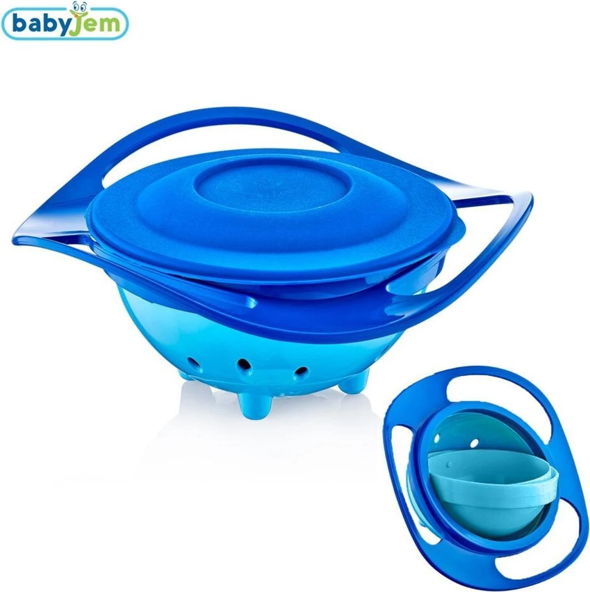 Eetbakje 360 Graden - Baby Kommetje - Baby Kom - Anti Knoei Bakje - Blauw 11 Eetbakje 360 Graden - Baby Kommetje - Baby Kom - Anti Knoei Bakje - Blauw - Afbeelding 9