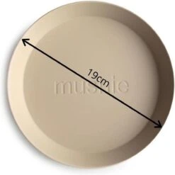 Mushie - Kinderservies Set 2 Borden Rond - Borden - Vanilla -BIBS Shop 1198x1200 22