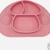 Merkloos Placemat Voor Kinderen - Kinderservies - Baby Bordje - 2 Zuignappen - Siliconen Antislip - Roze