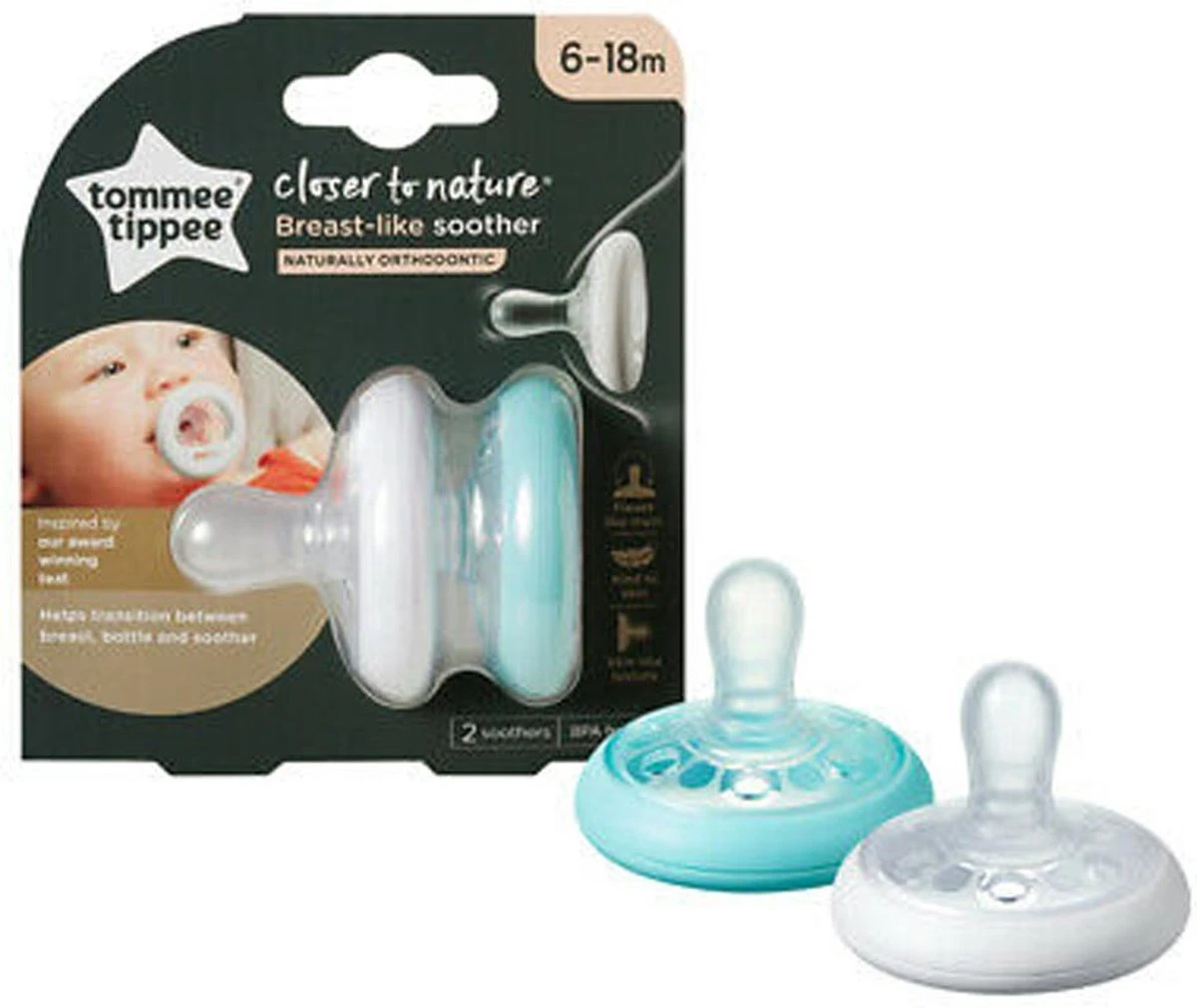 Tommee Tippee Borstachtige Fopspeen - Op Huid Lijkende Textuur - Symmetrisch Orthodontisch Ontwerp - BPA-vrij - 6-18 Maanden - Verpakt Per 2 Fopspenen 11 Tommee Tippee Borstachtige Fopspeen - Op Huid Lijkende Textuur - Symmetrisch Orthodontisch Ontwerp - BPA-vrij - 6-18 Maanden - Verpakt Per 2 Fopspenen - Afbeelding 9