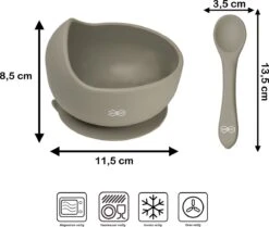 JU&MP Kommetje Met Lepel - Baby - Kinderservies - Zuignap - Onbreekbaar - Grijs -BIBS Shop 1200x1015 3