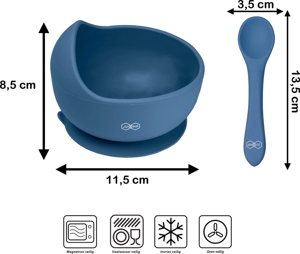 JU&MP Kommetje Met Lepel - Baby - Kinderservies - Zuignap - Onbreekbaar - Donkerblauw 8 JU&MP Kommetje Met Lepel - Baby - Kinderservies - Zuignap - Onbreekbaar - Donkerblauw - Afbeelding 6