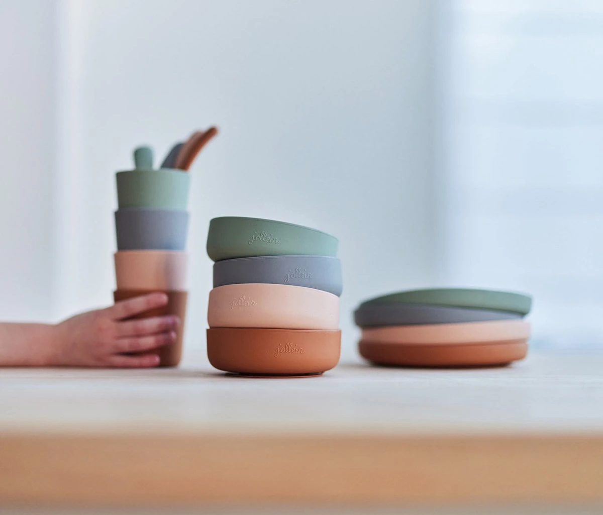 Jollein Kinderserviesset Siliconen 4-delig - Ash Green 14 Jollein Kinderserviesset Siliconen 4-delig - Ash Green - Afbeelding 12