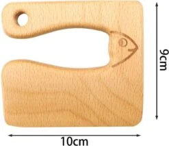 Merkloos Montessori Houten Kindermes - Vis Editie - Kinder Koksmes - Peuter - Verjaardags Cadeau - Zie Omschrijving