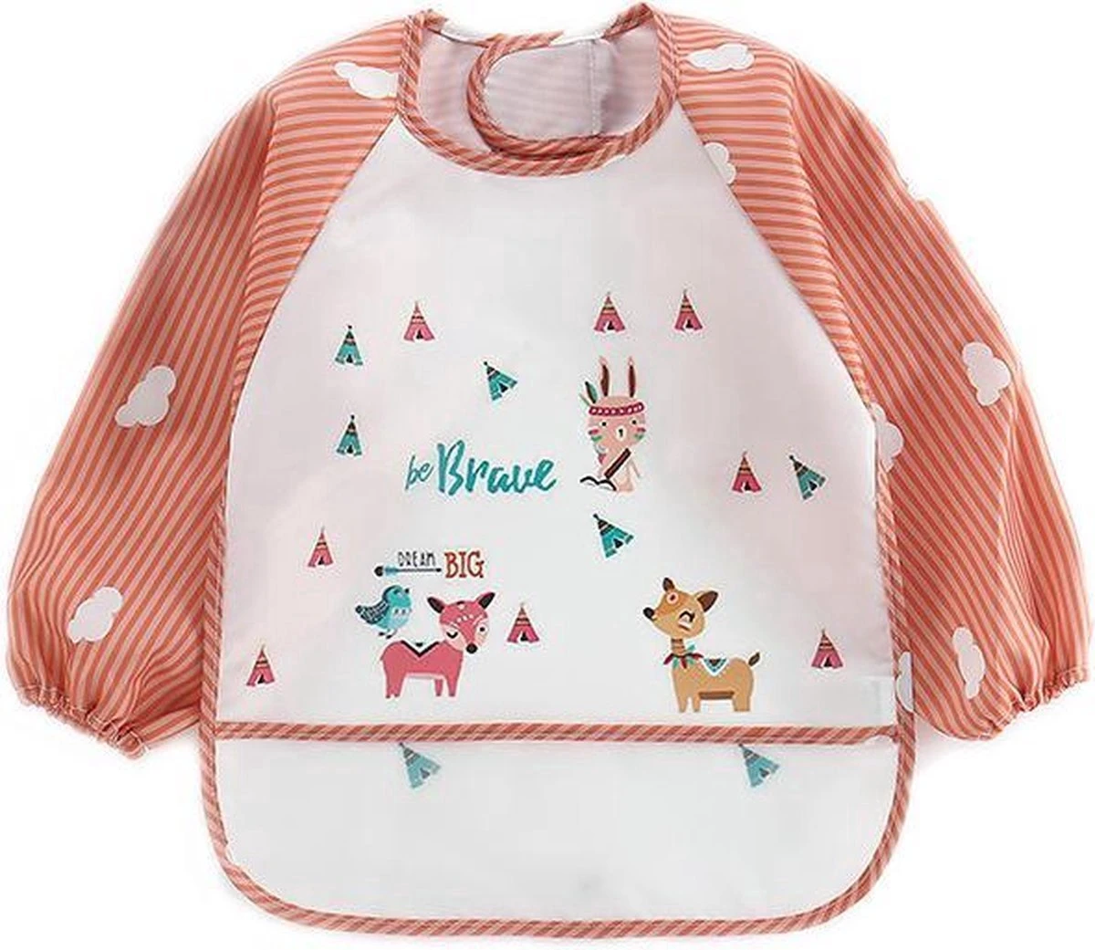 4-Pack - Slab Met Mouwen En Opvangbak - Flamingo - Vogel - Hert - Kat - 1-4 Jaar 4 4-Pack - Slab Met Mouwen En Opvangbak - Flamingo - Vogel - Hert - Kat - 1-4 Jaar - Afbeelding 2