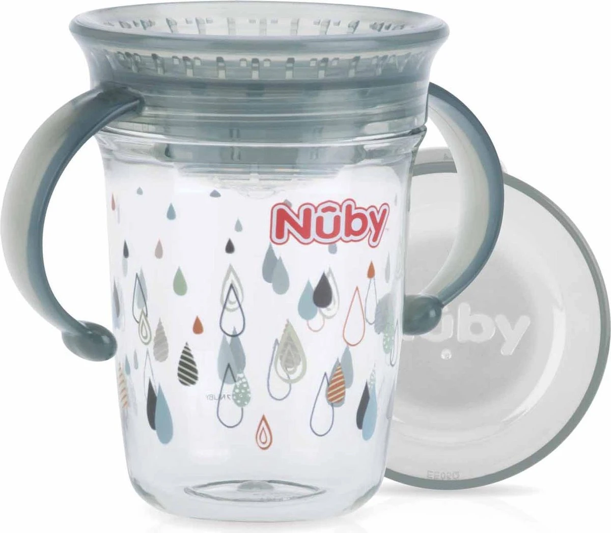 Nûby - Drinkbeker - 360° Wonder Cup Met Handvatten In Tritan™ - Grijs - 240ml - 6m+ 7 Nûby - Drinkbeker - 360° Wonder Cup Met Handvatten In Tritan™ - Grijs - 240ml - 6m+ - Afbeelding 5