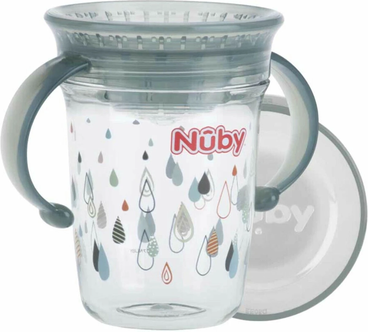 Nûby - Drinkbeker - 360° Wonder Cup Met Handvatten In Tritan™ - Grijs - 240ml - 6m+ 3 Nûby - Drinkbeker - 360° Wonder Cup Met Handvatten In Tritan™ - Grijs - 240ml - 6m+