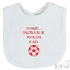 Soft Touch Slabbetje "ssssstt Papa En Ik Kijken AJAX" Unisex Katoen Wit/rood Afmeting 33 X 22 Cm 1 Soft Touch Slabbetje "ssssstt Papa En Ik Kijken AJAX" Unisex Katoen Wit/rood Afmeting 33 X 22 Cm -BIBS Shop 1200x1089