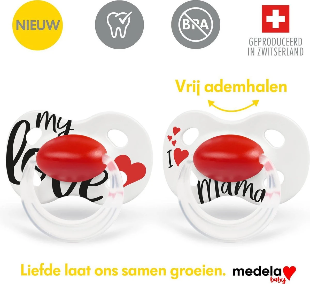 Medela Baby Fopspeen Original Hoge Acceptatie Orthdontisch Ergonomische Vorm -Signature Love Mama - 18+ Maanden - 2 Stuks 7 Medela Baby Fopspeen Original Hoge Acceptatie Orthdontisch Ergonomische Vorm -Signature Love Mama - 18+ Maanden - 2 Stuks - Afbeelding 5