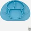 Merkloos Placemat Voor Kinderen - Kinderservies - Baby Bordje - 2 Zuignappen - Siliconen Antislip - Blauw