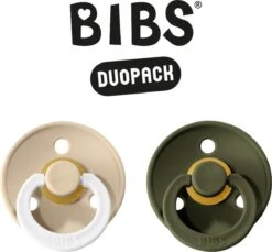 Bibs Fopspeen - Maat 2 6-18 Maanden - 2 Stuks - Hunter Green - Vanilla Glow In The Dark