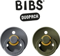 Bibs Fopspeen - Maat 2 6-18 Maanden - 2 Stuks - Iron - Hunter Green