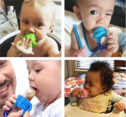 2x Fruitspeen Kinderbestek - Speen Babyvoeding Roze/Paars -BIBS Shop 1200x1115