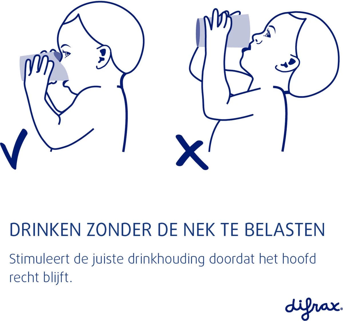 Difrax Oefen Drinkbeker - Transparant/Wit - 6 Stuks 4 Difrax Oefen Drinkbeker - Transparant/Wit - 6 Stuks - Afbeelding 2