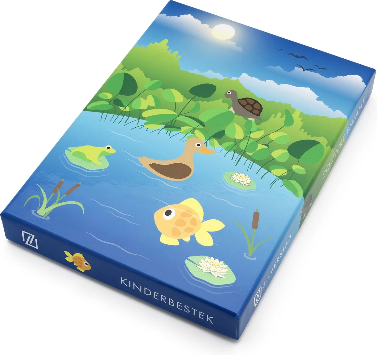 Zilverstad - Kindercouvert 4-delig Vijverdieren RVS 18/10 5 Zilverstad - Kindercouvert 4-delig Vijverdieren RVS 18/10 - Afbeelding 3