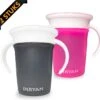 Deryan Luxe Quuby Drinkbeker 360 Trainer - Oefenbeker - Antilekbeker - 2 Stuks - Grijs / Roze -BIBS Shop 1200x1140 2