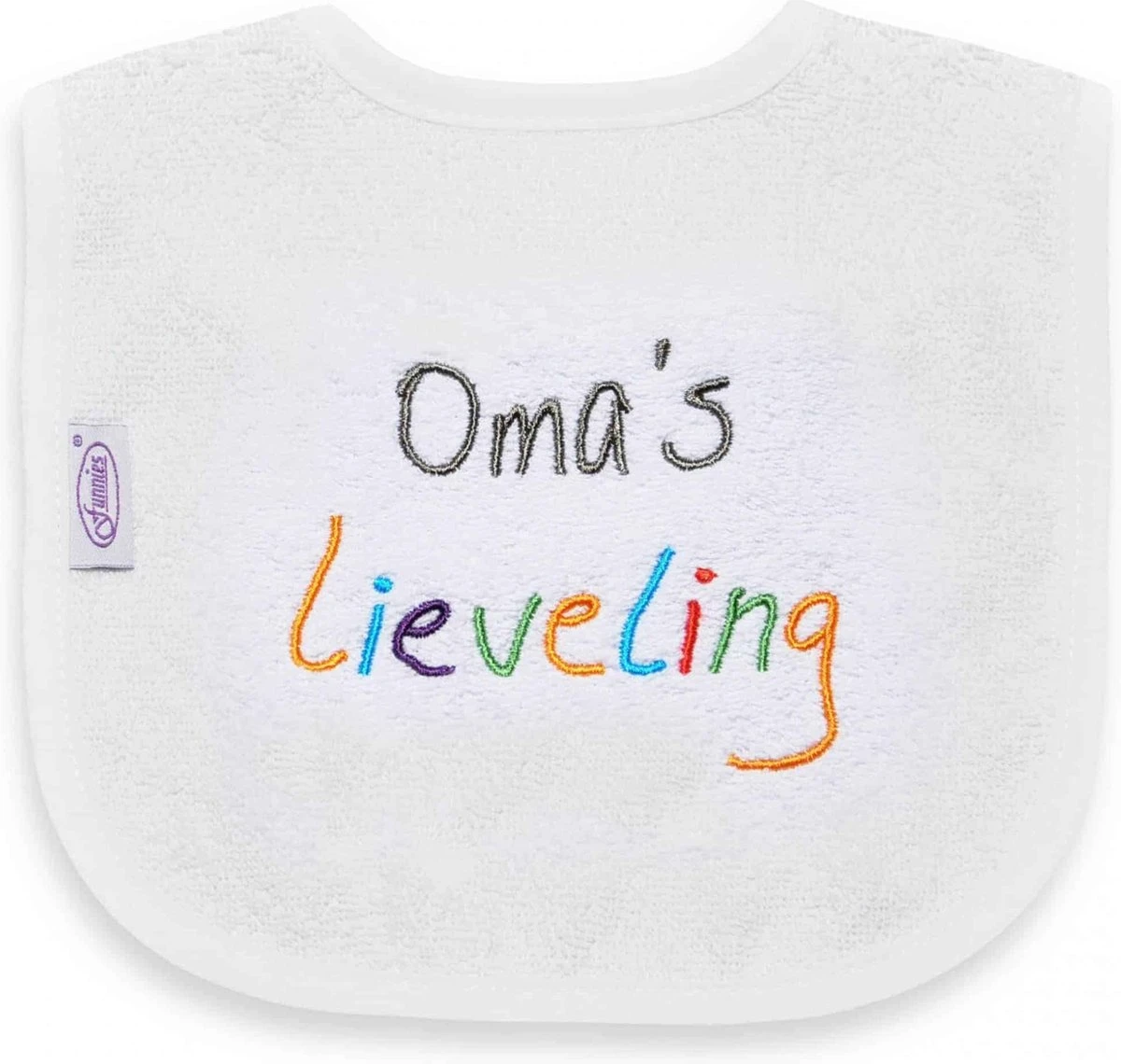 Funnies Geborduurd Tekst Slabbetje: Oma's Lieveling 3 Funnies Geborduurd Tekst Slabbetje: Oma's Lieveling