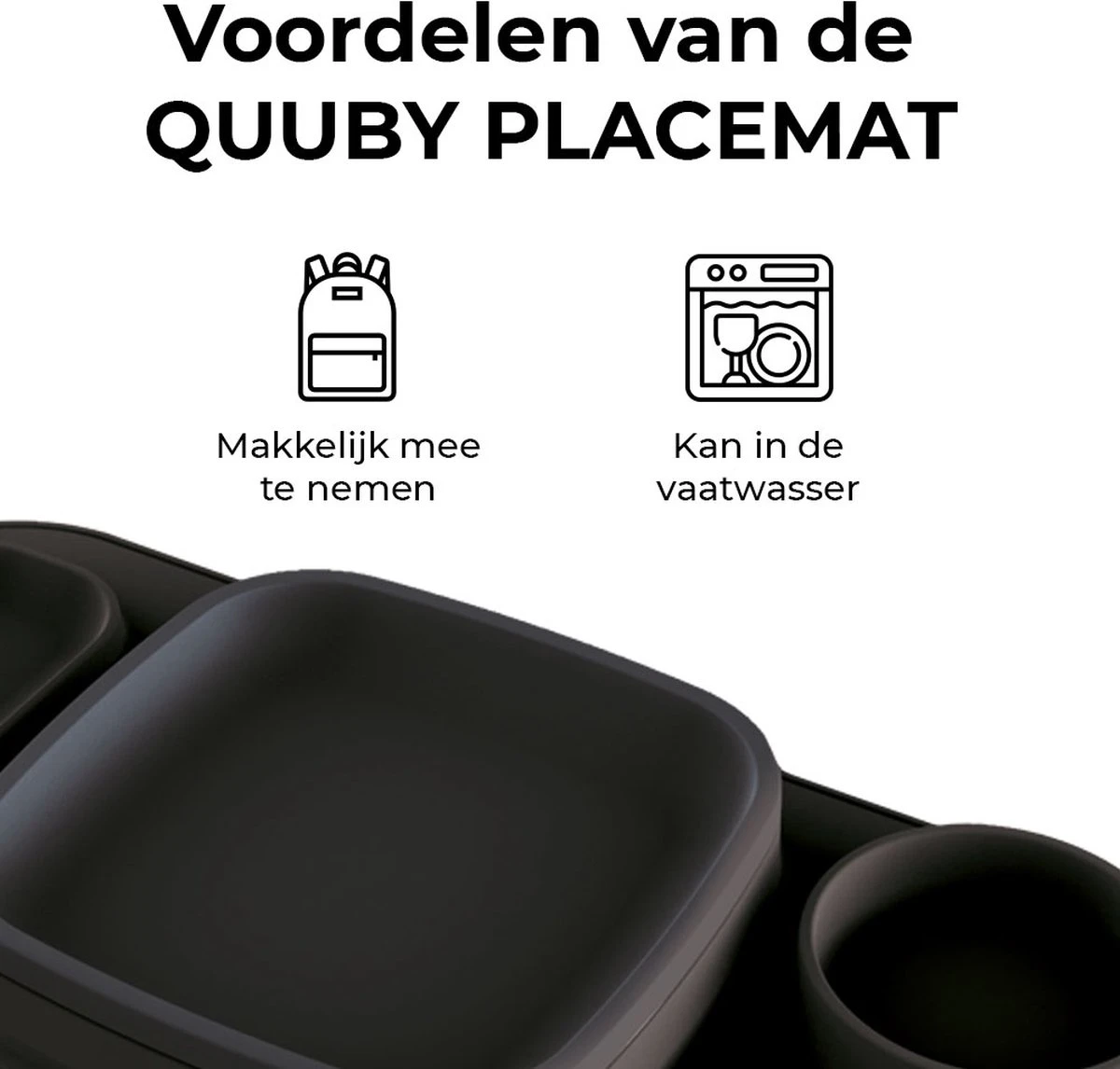 Deryan Quuby Set - Placemat - Plate Set - Kinderservies - Drinkbeker - Grijs 8 Deryan Quuby Set - Placemat - Plate Set - Kinderservies - Drinkbeker - Grijs - Afbeelding 6