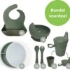 Ik Ben Zo Mooi 8-delige Siliconen Kinderservies Set Met Bord En Kom Met Zuignap - Sage Groen -BIBS Shop 1200x1147 4
